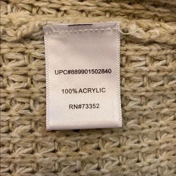 It’s Our Time Tan Long Sleeve Crochet Sweater Top Size Small - Picture 4 of 5